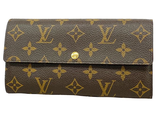 Louis Vuitton Monogram Portefeuille Sarah Leopard Long Wallet