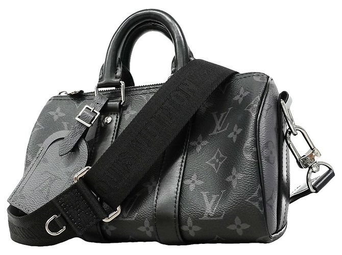 Louis Vuitton Monogram Eclipse Reverse Keepall Bandoulière 25 Handtasche Braun Schwarz