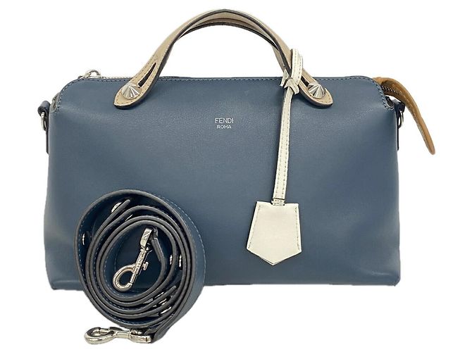 Bolsa de couro Fendi By The Way Marrom Azul marinho