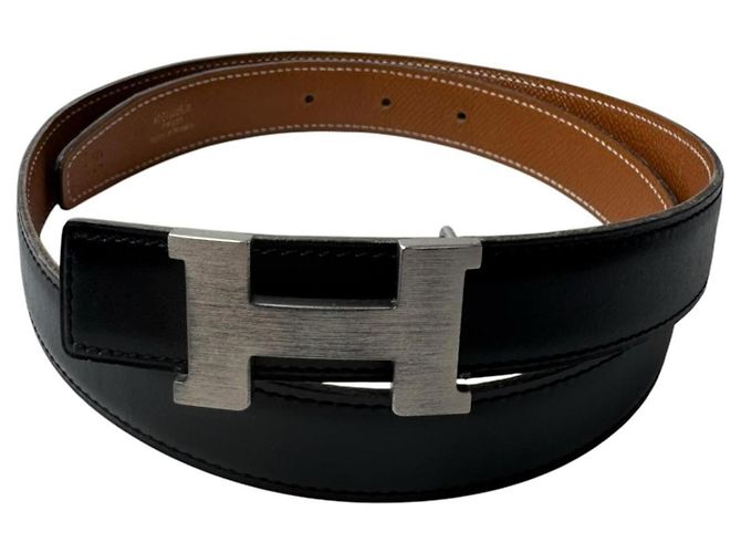 Hermès Hermes Constance H Gürtel #75 Braun Schwarz