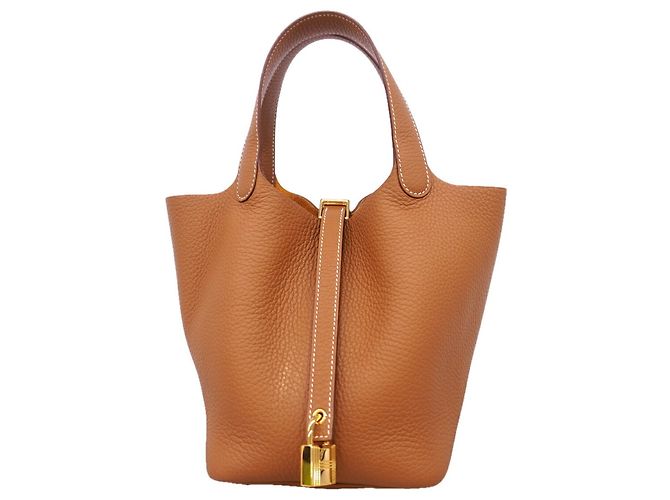 Hermès Bolsa Hermes Picotin Lock PM Dourado