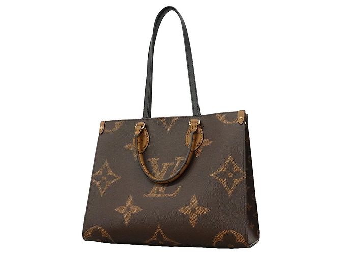 Borsa Tote Louis Vuitton Monogram Giant Reverse OnTheGo MM Marrone