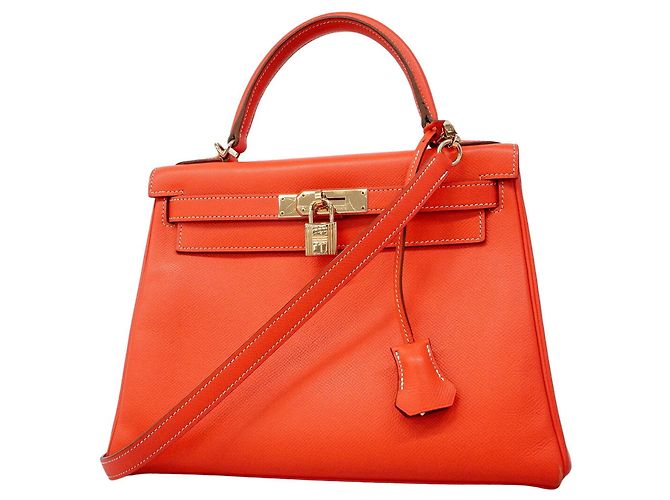 Hermès Bolsa Hermes Candy Kelly 28 Rosa Dourado