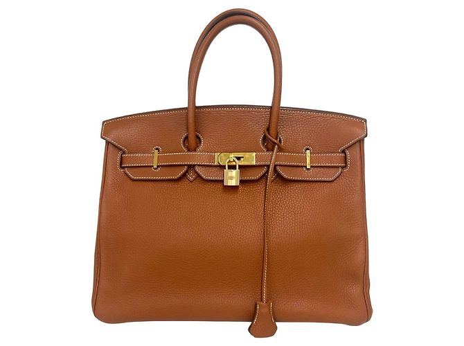 Hermès Bolsa HERMES Birkin 35 em couro Taurillon Clemence marrom