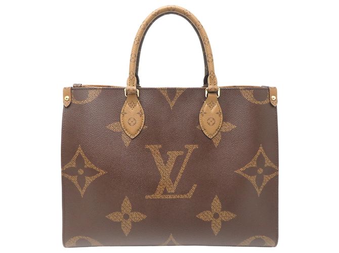 Borsa Tote Louis Vuitton OnTheGo MM da donna Marrone Rosso