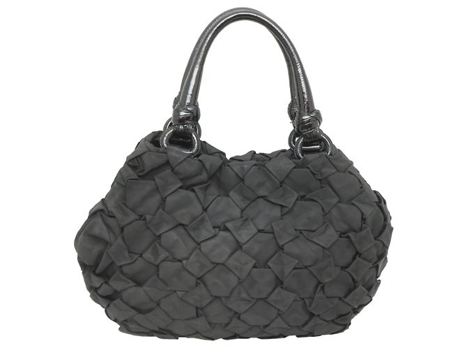 Borsa Tote in nylon Prada Tessuto da donna, Black Nero