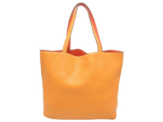 Hermès Sac Tote Hermes Double Sens 36 Orange Jaune