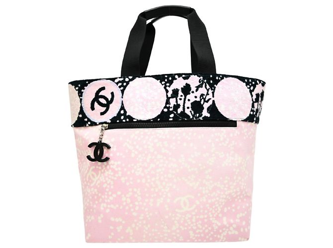 Borsa Tote Chanel High Summer da donna Nero Rosa