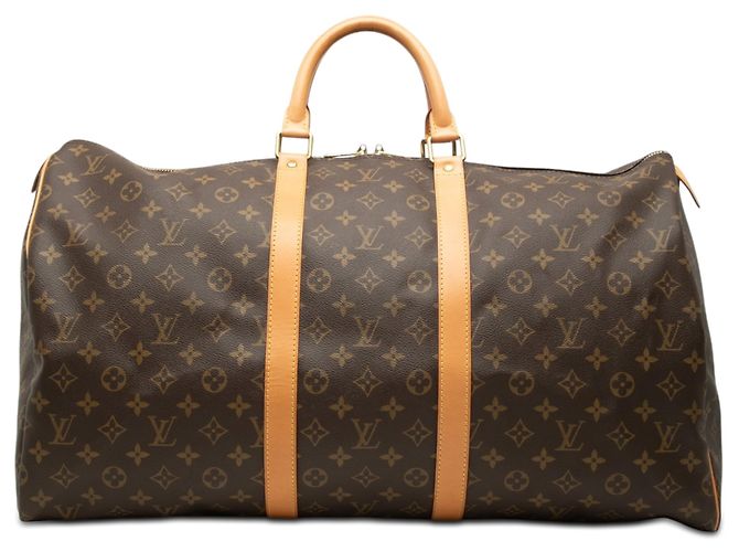 Louis Vuitton Brown Monogram Keepall 55 Marrom