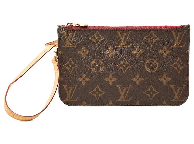 Pochette Louis Vuitton Brown Monogram Neverfull PM Marron