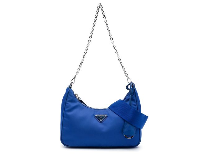Borsa a tracolla Prada Blue Mini Tessuto Re Edition 2005 Blu scuro
