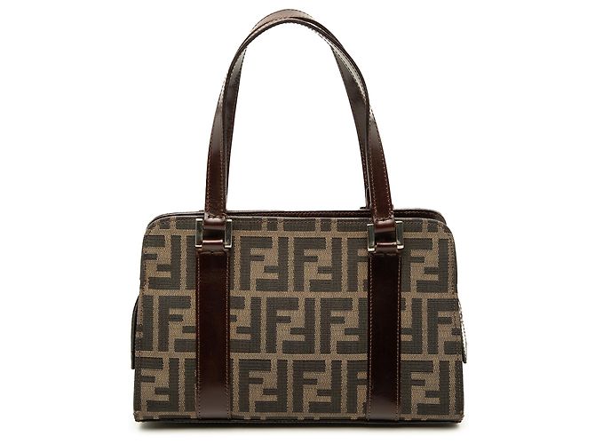 Bolsa Fendi em lona Zucca marrom