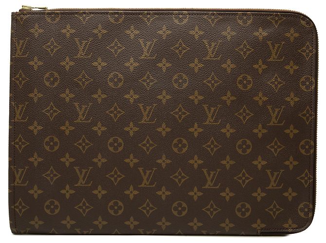 Louis Vuitton Brown Monogram Poche Documents Portfolio Marrom