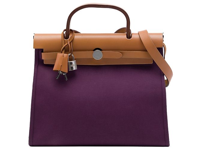 Hermès Purple Toile Herbag Zip 31 Violet