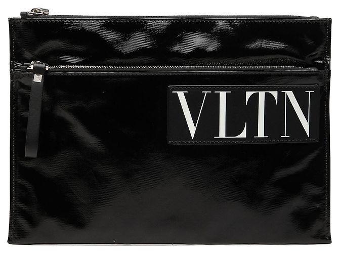 Clutch Valentino VLTN in vinile nero