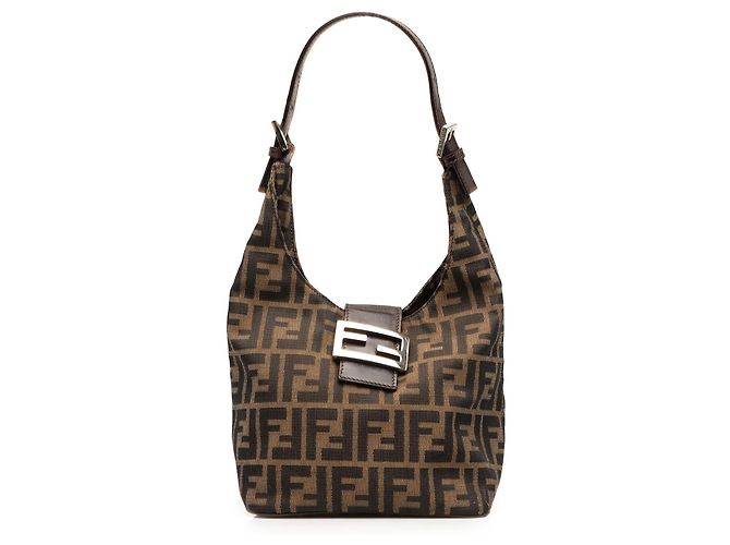 Borsa a tracolla Fendi Brown Zucca Canvas Marrone