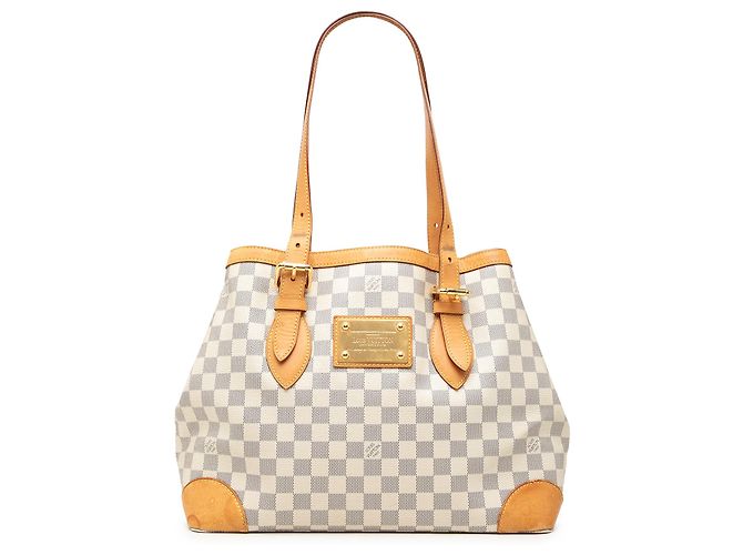 Louis Vuitton White Damier Azur Hampstead MM Blanc