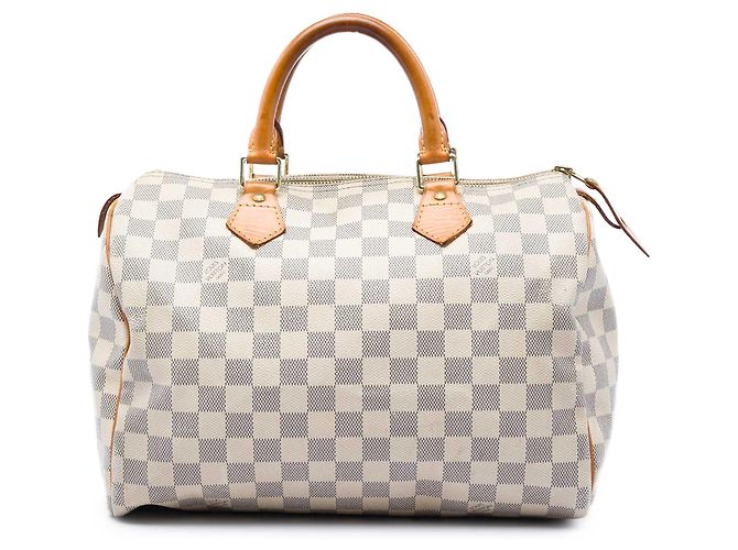 Louis Vuitton White Damier Azur Speedy 30 Branco