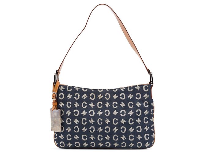 Céline Celine Blue C Macadam Denim Shoulder Bag