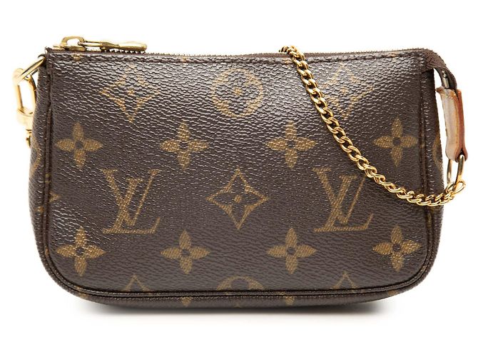 Louis Vuitton Brown Monogram Mini Pochette Accessoires Marrone