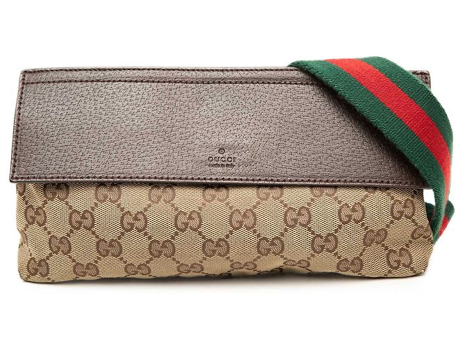 Borsa a tracolla Gucci in tela GG beige con Web