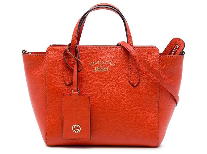 Bolsa Swing Mini Gucci em couro de bezerro laranja