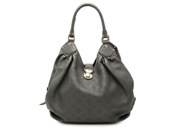 Louis Vuitton Gray Monogram Mahina L Hobo Marron