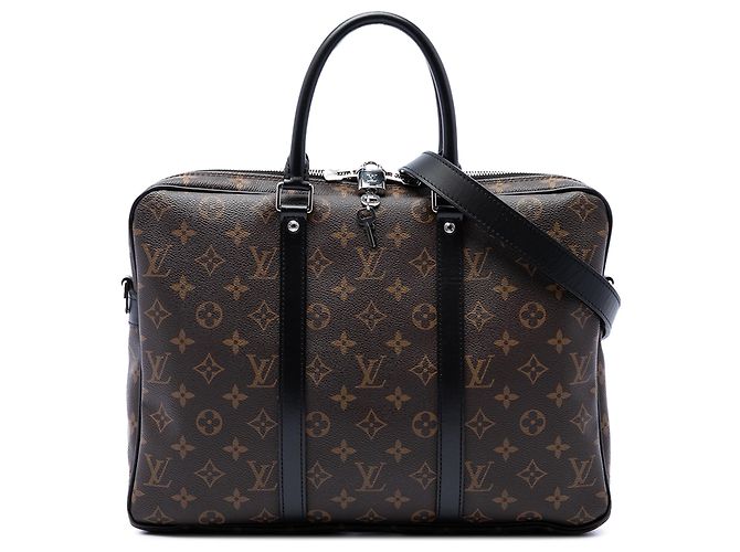 Louis Vuitton Brown Monogram Macassar Porte Documents Voyage GM Marrom