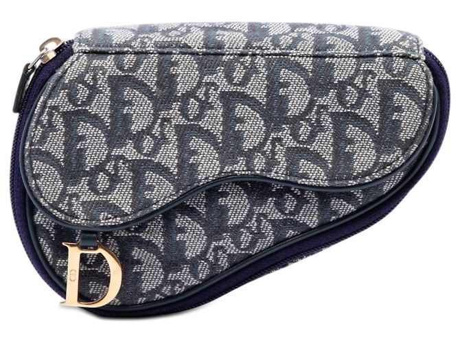 Autre Marque Diorissimo Saddle Pouch aus blauem Canvas Marineblau