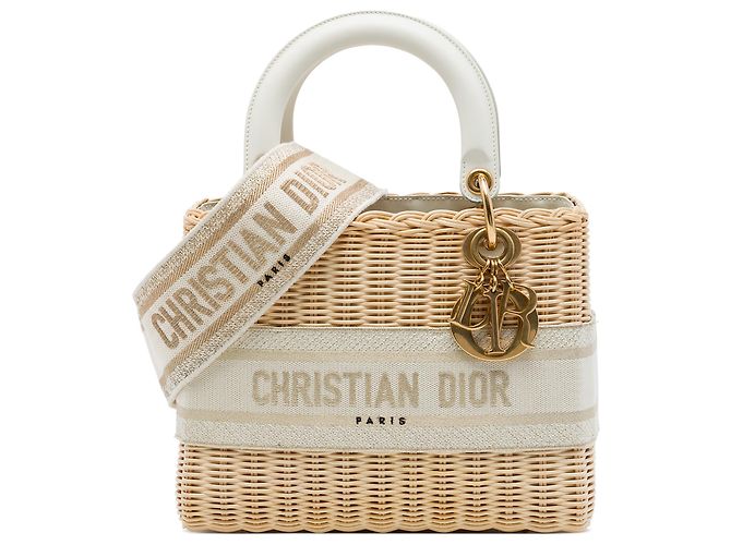 Autre Marque Dior Beige Medium Wicker Oblique Lady Dior