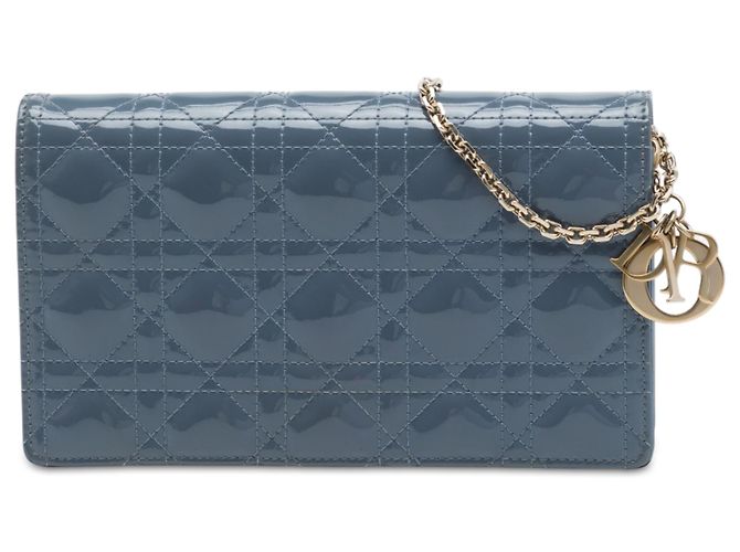 Autre Marque Bolso Lady Dior de charol azul Cannage con cadena