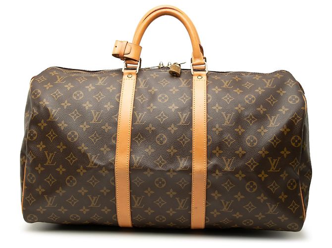 Louis Vuitton Brown Monogram Keepall 50 Marrone