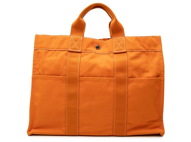 Hermès Orange Canvas Fourre Tout MM