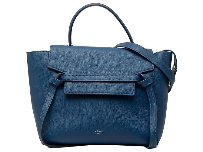 Belt Bag Céline Bolsa de cintura Celine em couro de bezerro micro grão azul