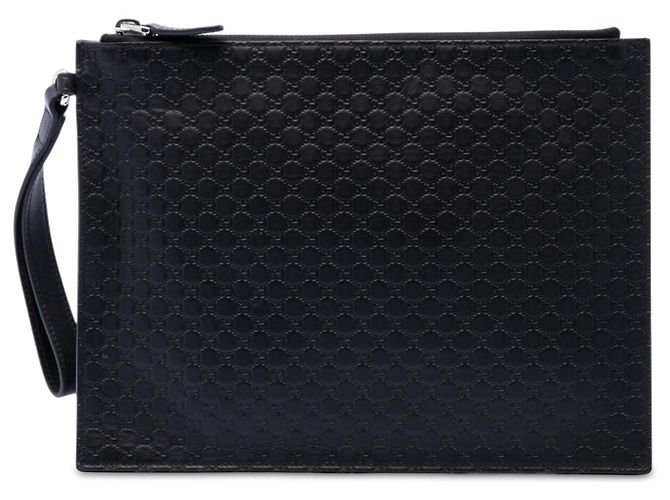 Gucci Black Microguccissima Clutch Schwarz
