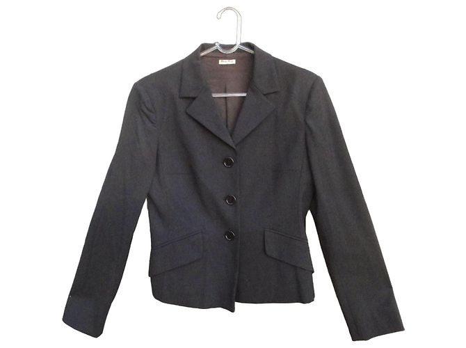 Miu Miu Casaco Blazer Preto em Lã