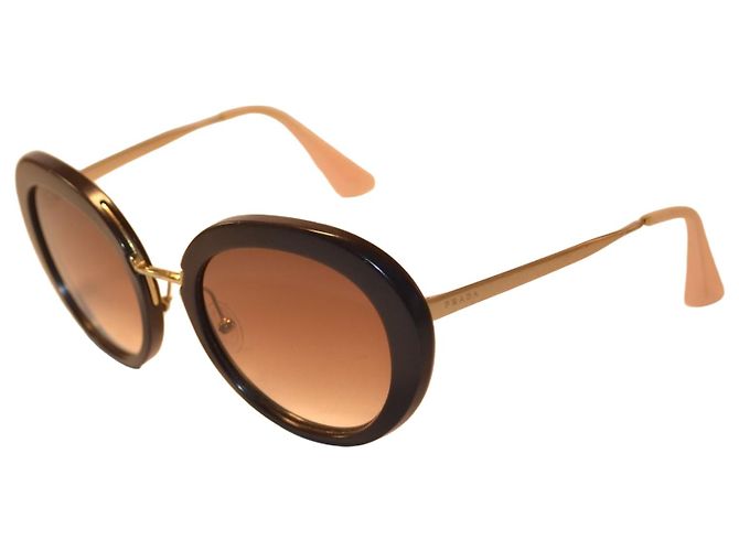Gafas de sol redondas Prada SPR16Q Castaño