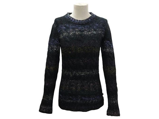PULL CHANEL P4210K03228 COL ROND PLAQUE EMAILLEE LOGO CC M 38 EN CACHEMIRE Multicolore