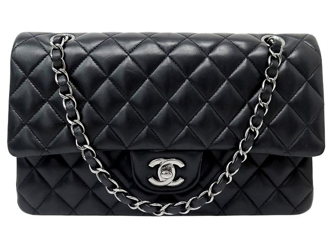 SAC A MAIN CHANEL TIMELESS CLASSIQUE MEDIUM A01112 CUIR MATELASSE HANDBAG Noir