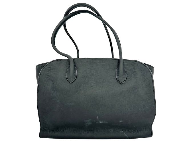 Borsa Tote The Row Marlo 12 in pelle nera Nero