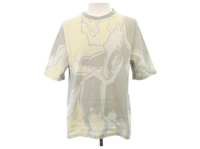 Hermès Top in cotone Hermes LA DANSE DES CHEVAUX Marrone Beige