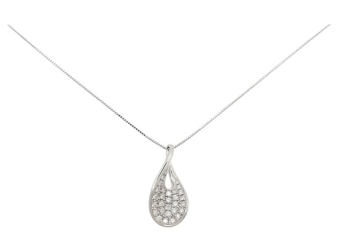 Autre Marque Colar de Diamantes Pt900 Pt850 Prata