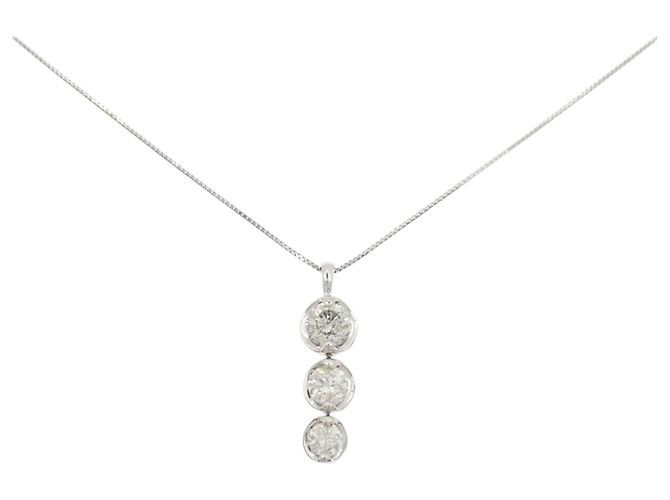 Autre Marque Colar de Diamantes Pt900/Pt850 Prata