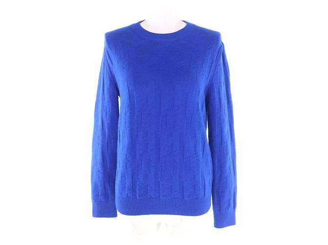 Hermès Strickware aus Wolle mit H-Motiv Blau