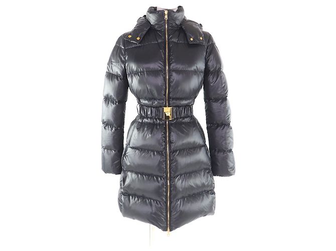 Versace Polyester-Daunenmantel Schwarz