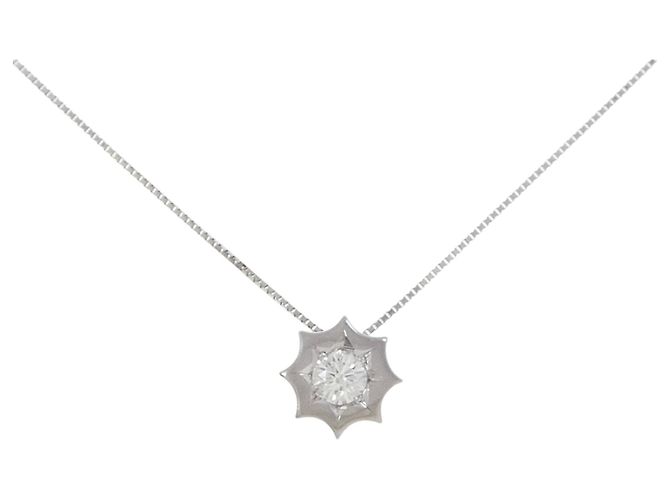 Autre Marque Diamantenhalskette PT900 PT850 Silber