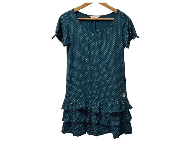 Autre Marque Top Cutsew a maniche corte con volant a balze Ph Blue Dot Verde