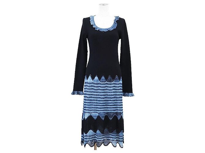 Abito Chanel 02A P20257 in Rayon e Nylon Nero