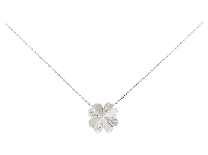 Autre Marque Colar Clover em Pt900/Pt850 com diamantes Prata