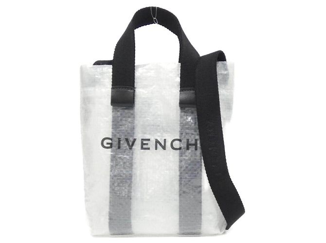 Givenchy G-Shopper Mini Tote Polyethylene Shoulder Bag Black White